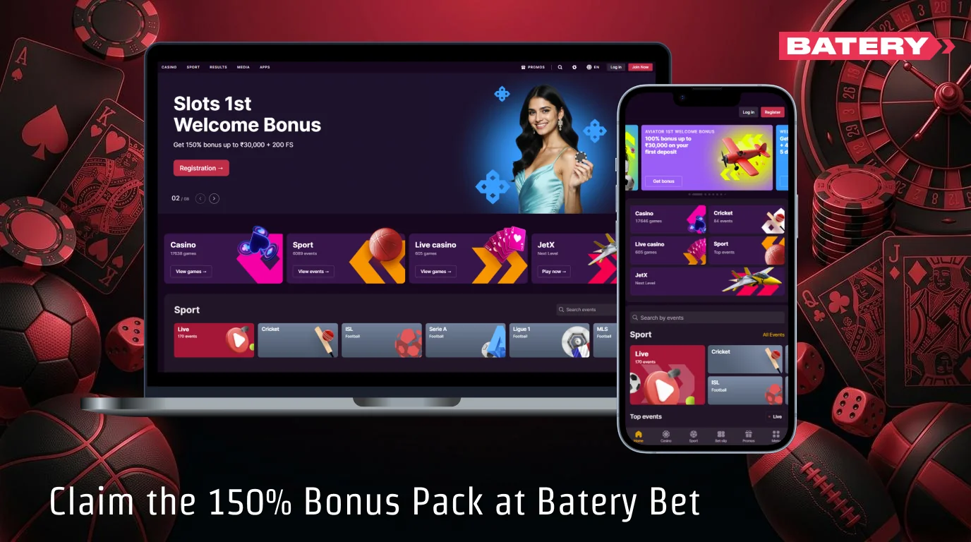 Batery India for casino games and sports betting