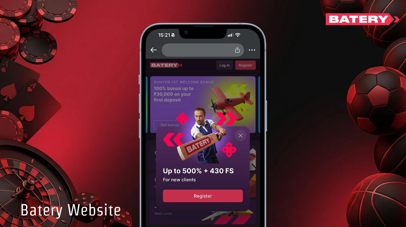 The Battery app is accessible via a browser, with no download required