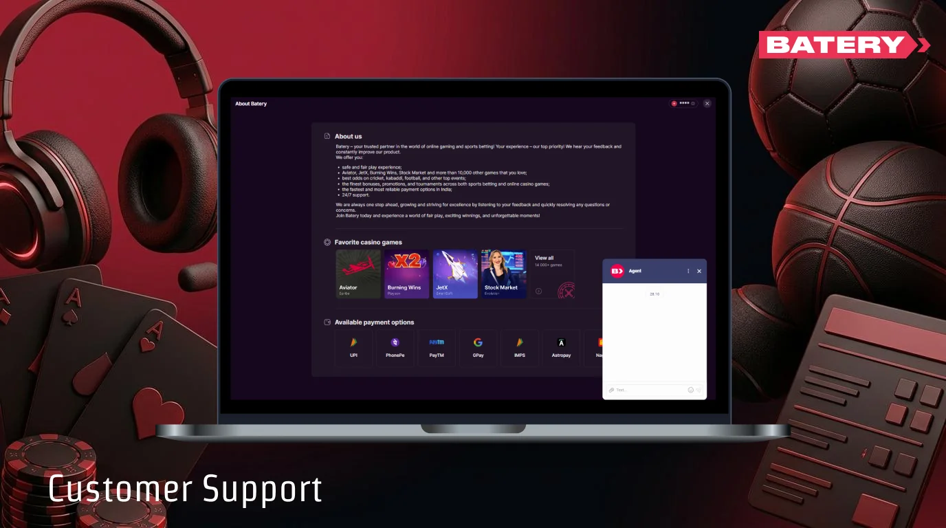 Batery India - support desk for players