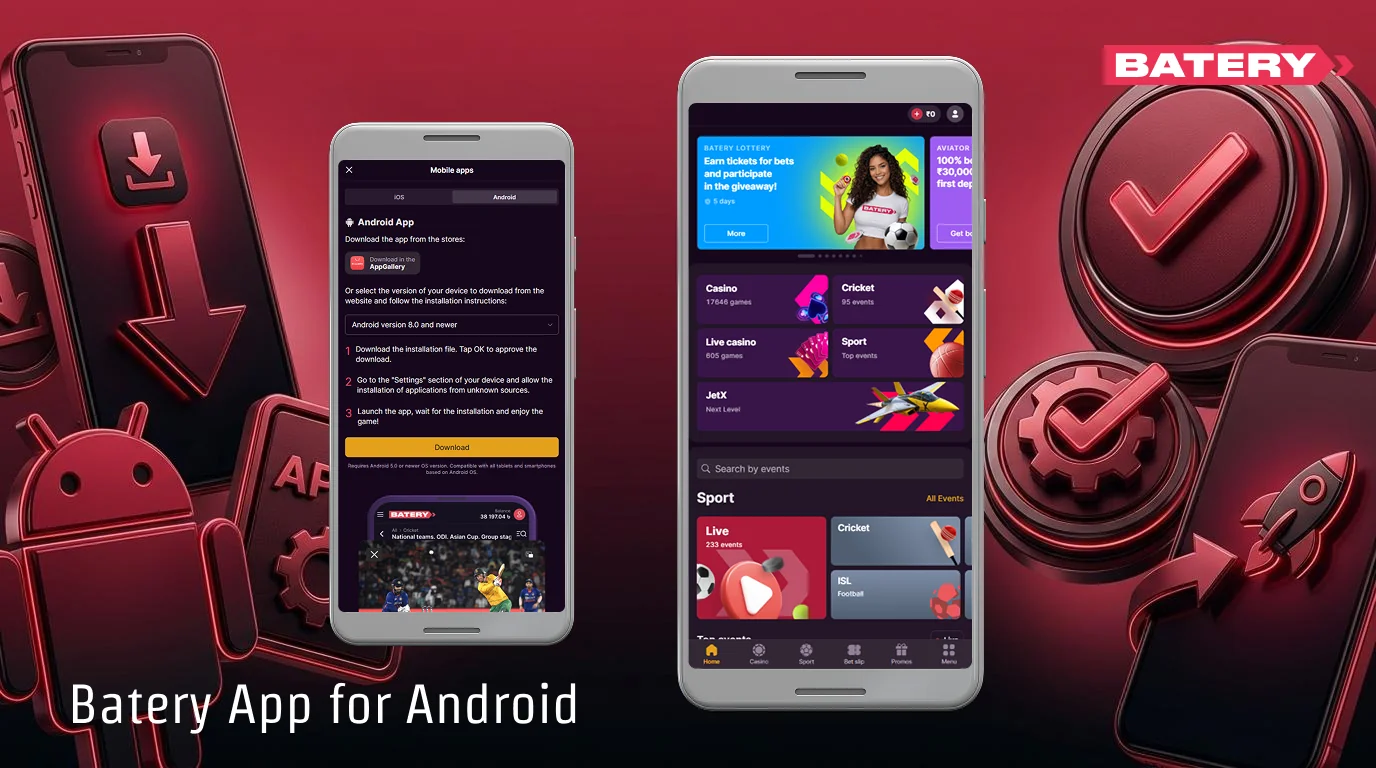 Download and install the Batery App in India for Android
